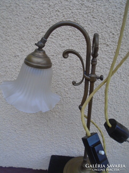Beautiful copper bank lamp, desk lamp, office lamp, lawyer lamp, acid-etched corrugated glass