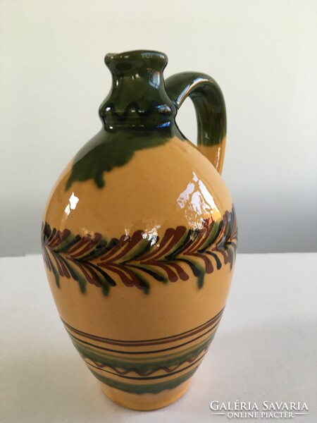 Old, folk, glazed ceramic jug from Hödmezővásárhely