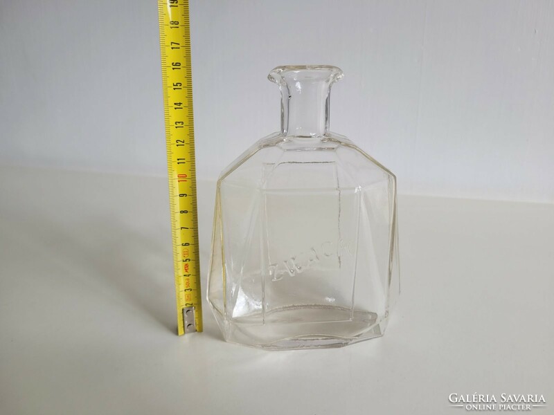 Old zwack glass square vintage bottle