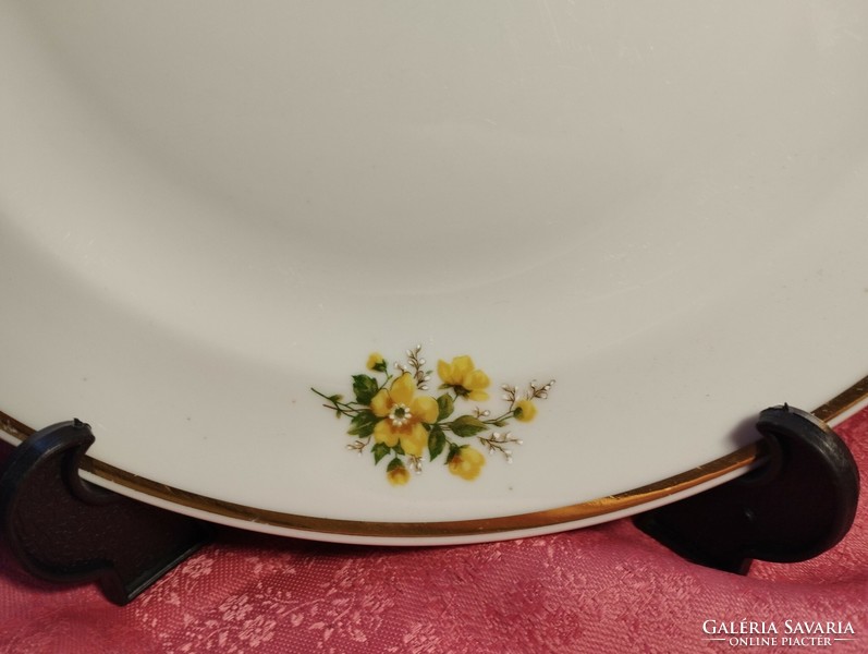 Zsolnay porcelain, large flat plate with yellow rose pattern for replacement