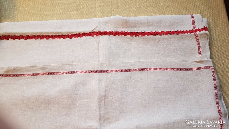 Vintage! 150 X 120 cm genuine woven linen tablecloth/tablecloth