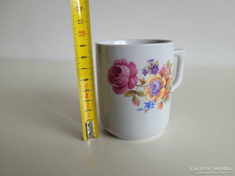 Old Zsolnay porcelain mug with floral pattern tea cup