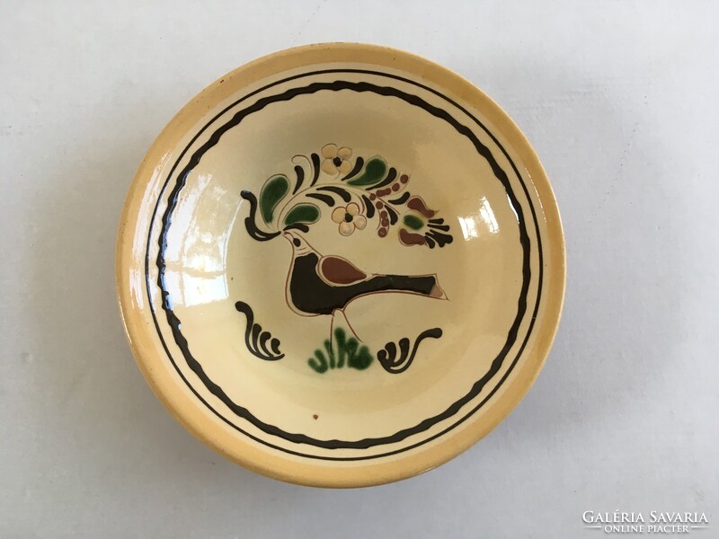 Glazed, folk motif, carved wall plate, wall bowl, wall decoration