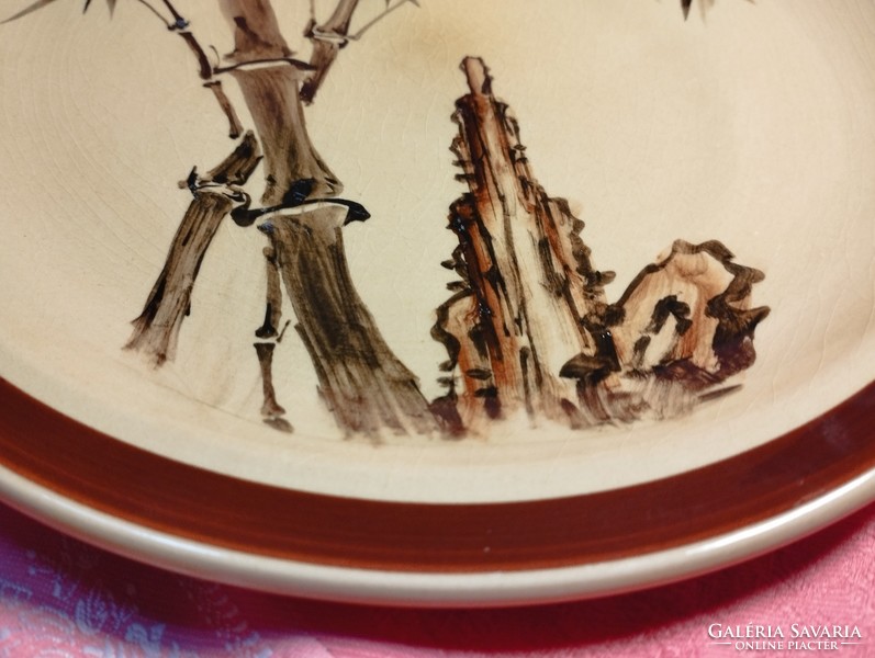 Bambusz mintás vastag kínai kerámia tányér