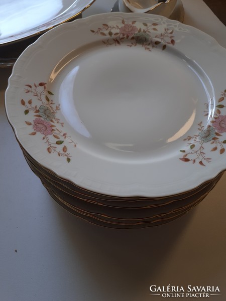 Czech 6-person tableware with gilded edges.