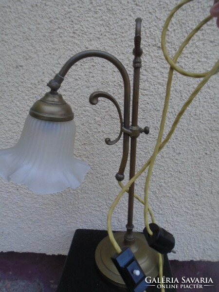 Beautiful copper bank lamp, desk lamp, office lamp, lawyer lamp, acid-etched corrugated glass