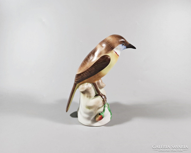 Herend, brown songbird figure 13 cm., hand-painted porcelain, flawless (a040)