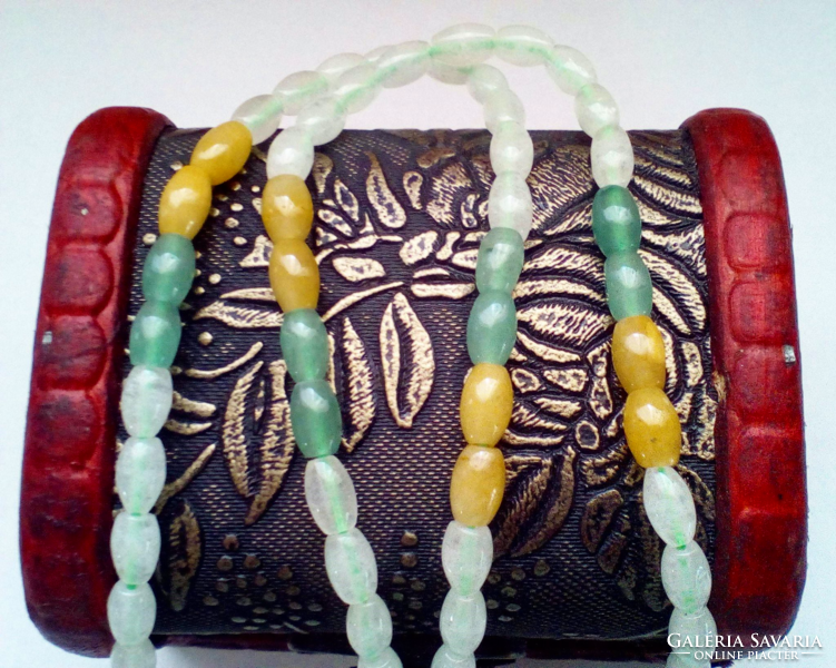 Jadeite bead string, 5*7 mm beads