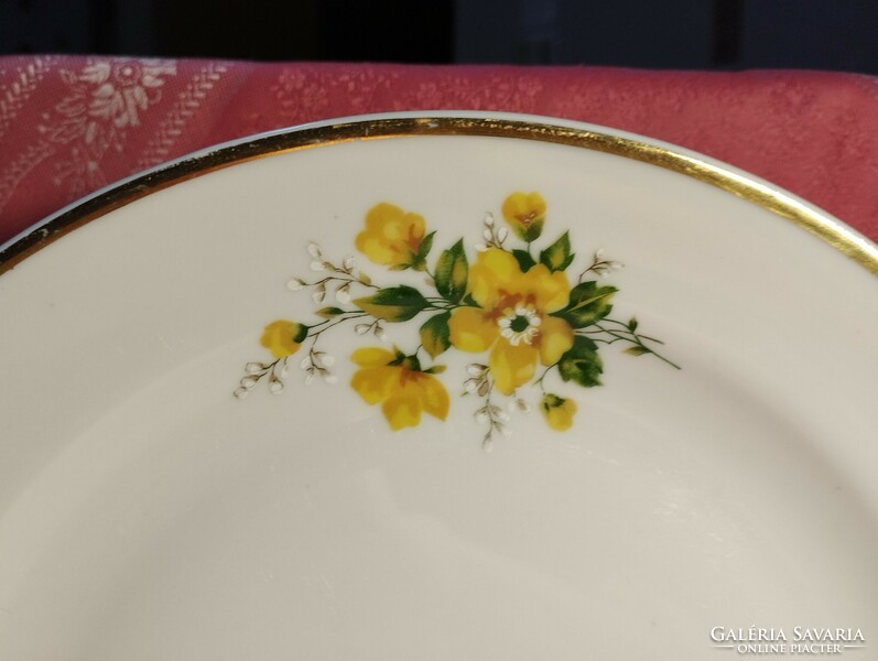 Zsolnay porcelain, large flat plate with yellow rose pattern for replacement