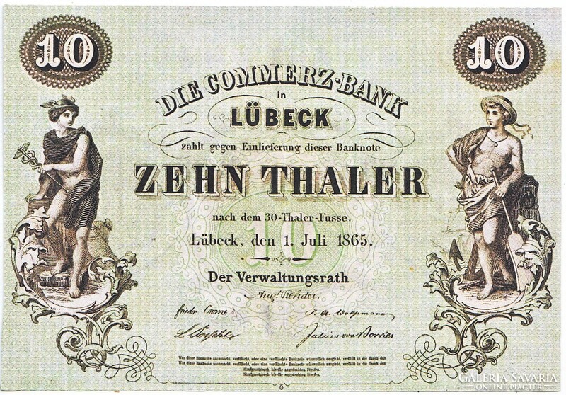 German States 10 German Thaler 1865 replica