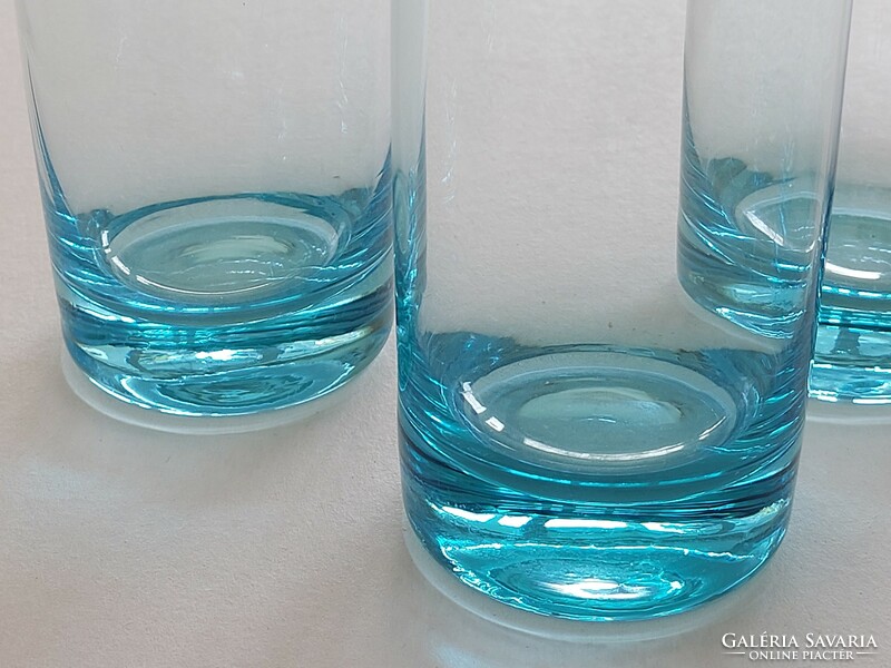 Retro üvegpohár kék pohár 4 db
