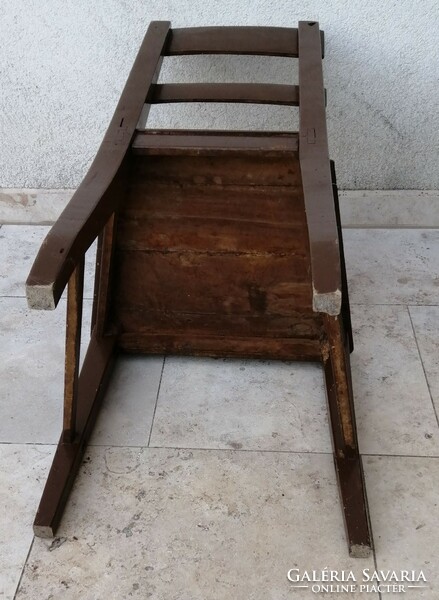 Ónémet (neoreneszánsz) faragott, plüss kárpitos rugós szék kb. 120 éves