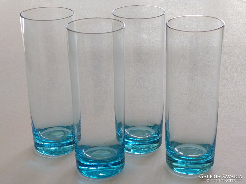 Retro üvegpohár kék pohár 4 db