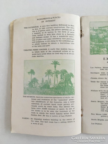 Régi, vintage turisztikai kiadvány, füzet, brossúra Las Palmas, Kanári szigetek - 1920/'30-as évek