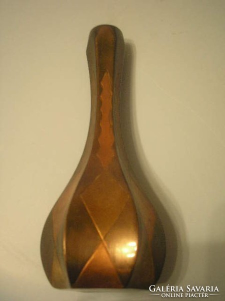 U8 art deco multi-colored copper-bronze masterpiece vase as a gift flawlessly niello damask technique