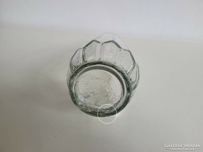 Old drinking glass kramer rezső Budapest labeled bottle