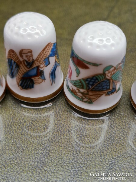 A selection of unique porcelain thimbles in Cowerswall's distinctive style