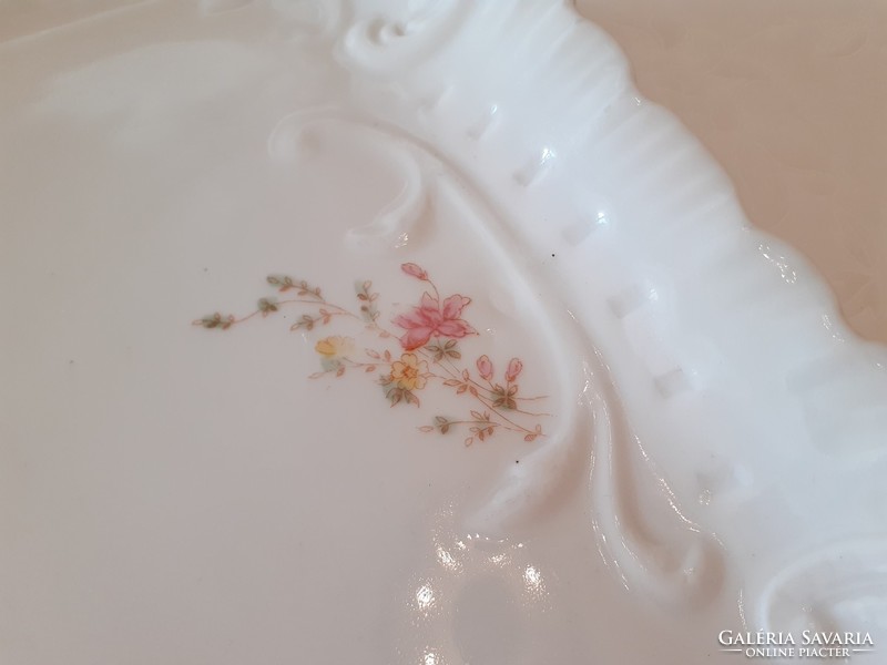 Antique large size 43 cm porcelain tray art nouveau old floral serving bowl