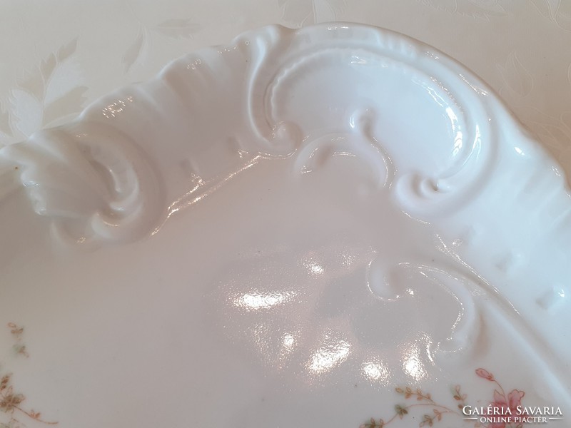 Antique large size 43 cm porcelain tray art nouveau old floral serving bowl