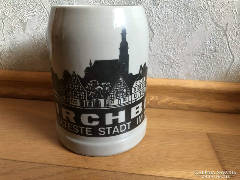 Kirchberg die älteste stadt im hunsrück - ceramic beer mug marked 21.
