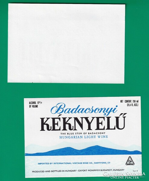 Badacsonyi blue handle - wine label - 2 pcs - different - blue and white - unused