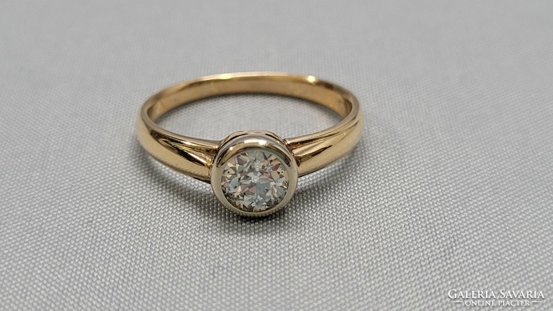 Antique 14k gold diamond button ring 3.23 g