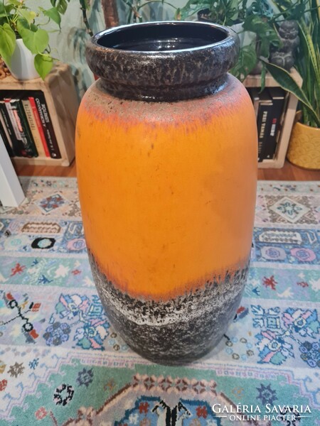 Huge imposing fat lava ceramic floor vase (carstens)