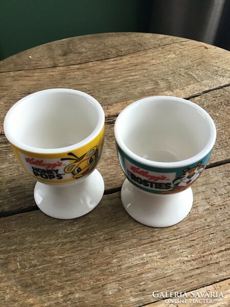 Old Kellogg's porcelain egg holder, 2 pieces