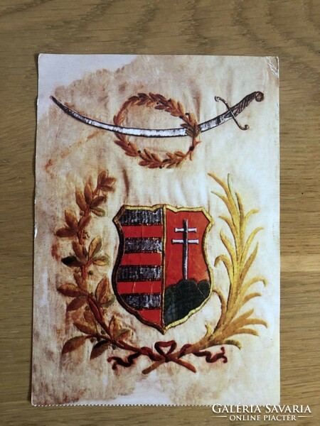 Honvéd cavalry flag 1849 - military history museum ticket postcard postcard