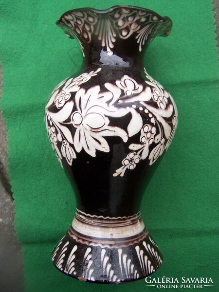 Folk art nouveau vase by potter Sándor Kiss (1883-1956).