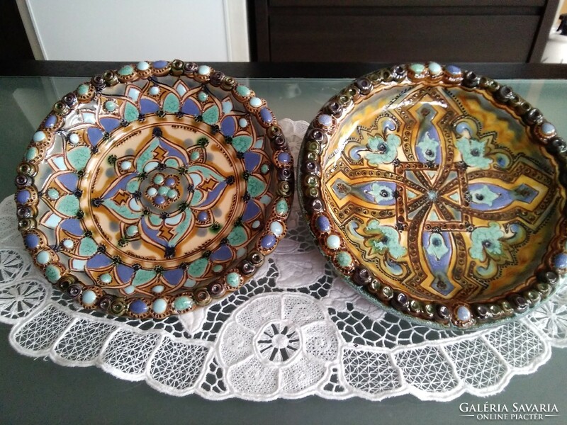Mezőtúr ceramic wall plates by folk art master István Gonda!
