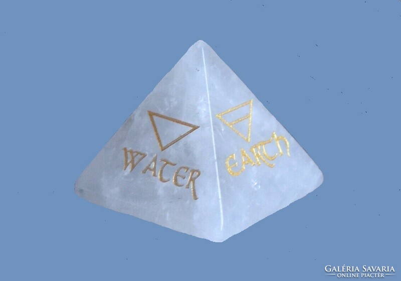 Genuine white quartz four elements (fire, water, earth, air) with pyramid bag topaaa