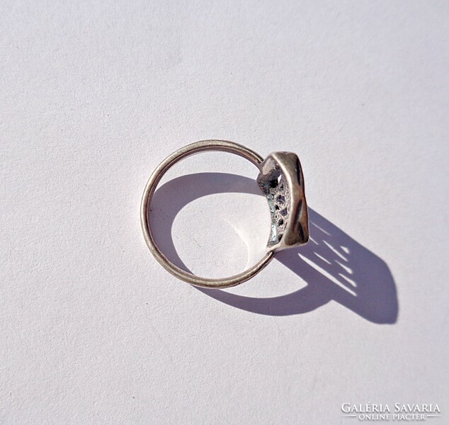 Szecessziós, virágos ezüst gyűrű