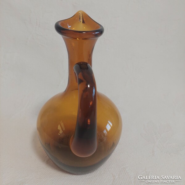 Beautiful old honey, amber-colored blown, broken huta glass!