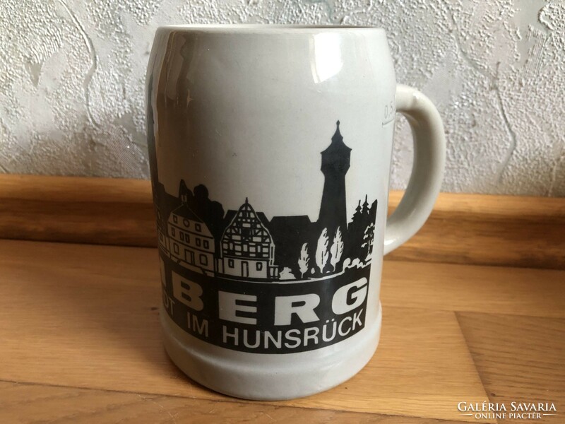 Kirchberg die älteste stadt im hunsrück - ceramic beer mug marked 21.