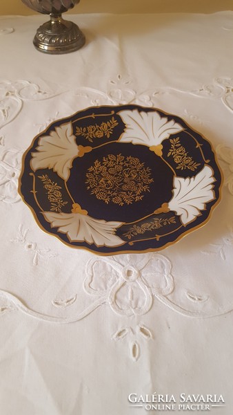 Beautiful, Weimar gilded, real cobalt decorative plate