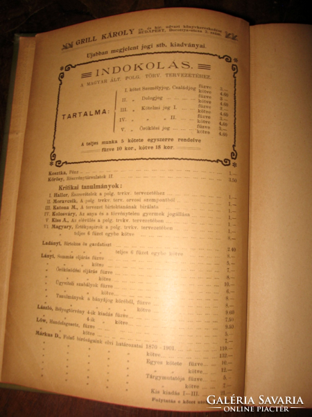 DR.MÁRKUS DEZSŐ FELSŐBÍRÓSÁGAINK ELVI HATÁROZATAI XIII. KÖTET 1902  GRILL KÁROLY