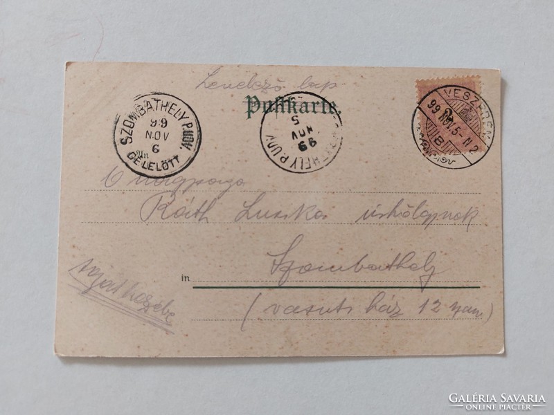 Régi képeslap 1899 levelezőlap galambok