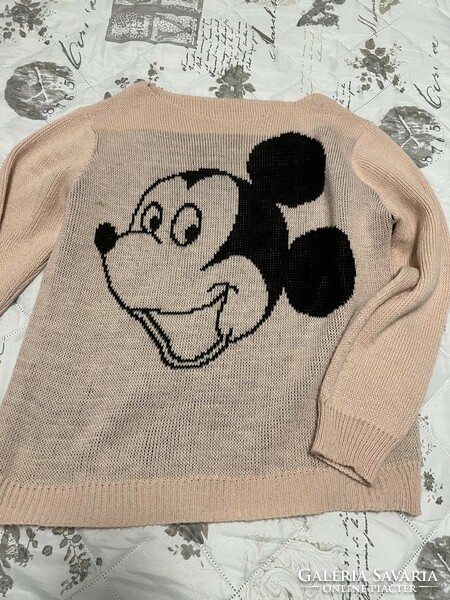 Micky mouse knitted pink Italian hoodie