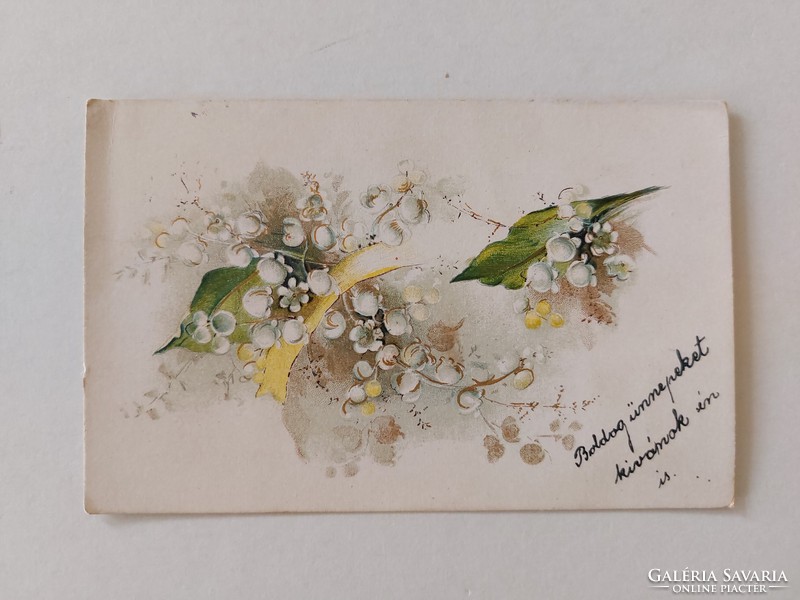 Régi képeslap levelezőlap gyöngyvirág