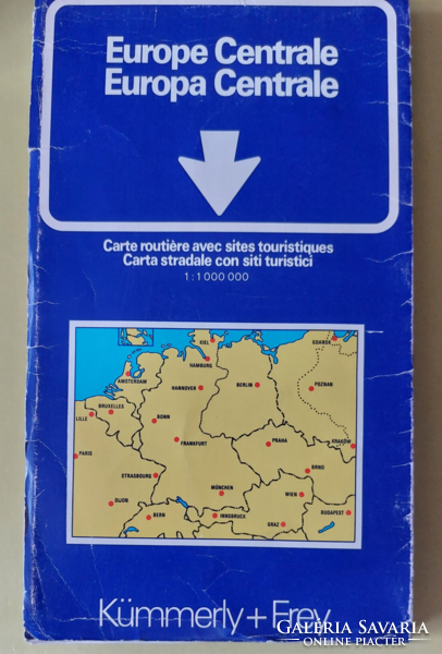 Mitteleuropa central europa europa centrale kümmerly&frey,bern map 1972/73 printed switzerland