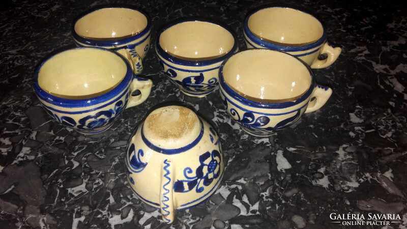 Antique folk ceramics set for 6 people