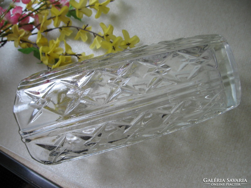 Art deco vastag csillag mintás üveg váza