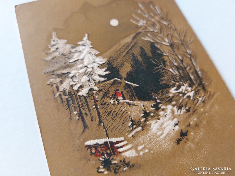 Old postcard postcard snowy landscape