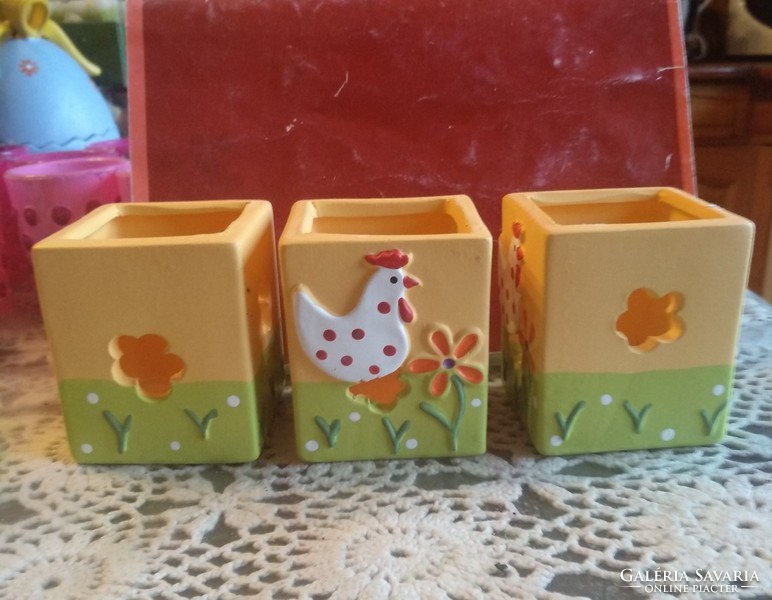 Ceramic candlestick, square, Easter decoration, recommend!