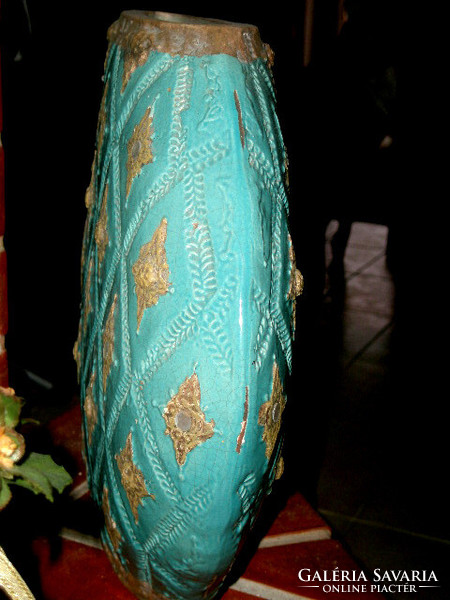 Huge Turquoise Ceramic Floor Vase Vase - 34 cm - Bali Islands