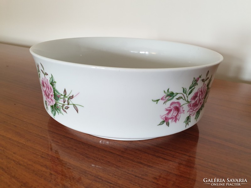 Retro lowland porcelain bowl with old rosy rose pattern