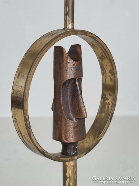 Modern industrial copper candle holder - 23 cm