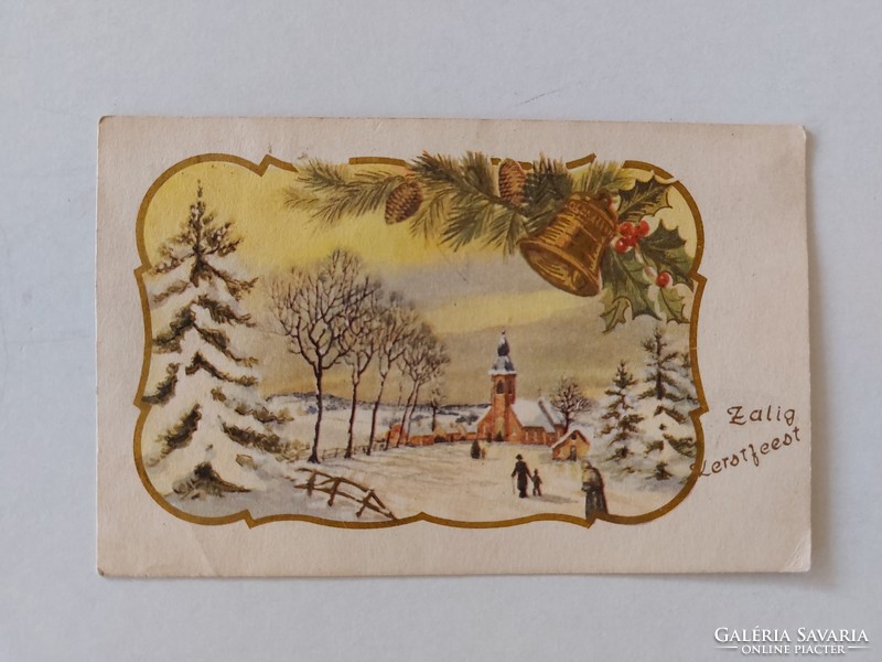 Old Christmas postcard 1955 postcard