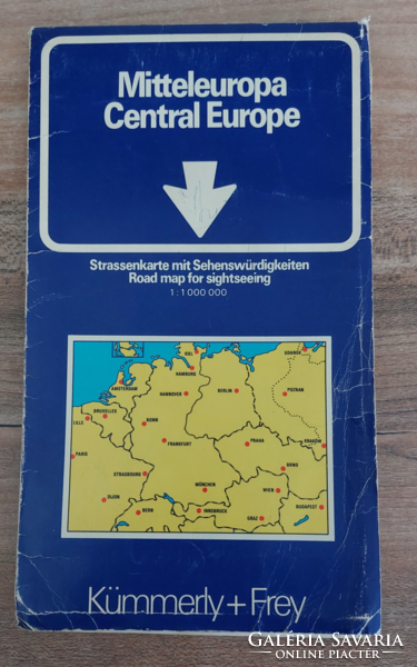 Mitteleuropa central europa europa centrale kümmerly&frey,bern map 1972/73 printed switzerland